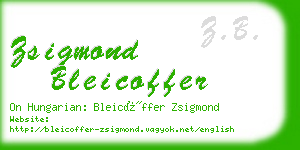 zsigmond bleicoffer business card